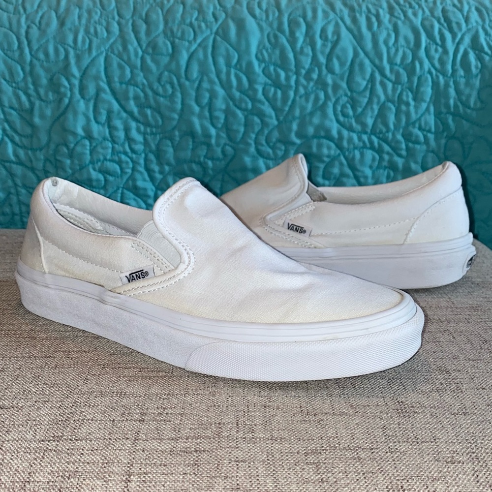 White slip-on Vans